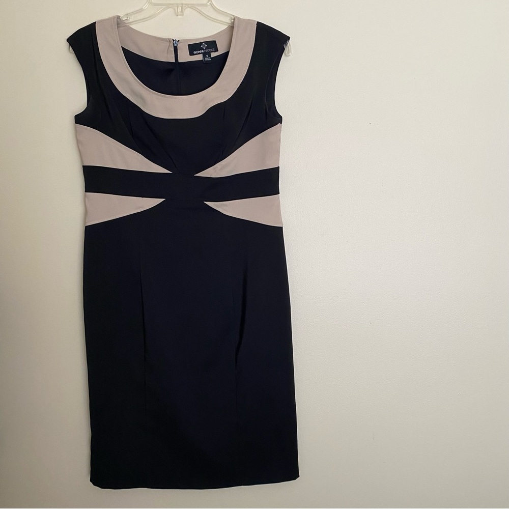 Women’s Ronni Nicole Dress Size 6 Black and Tan, like new